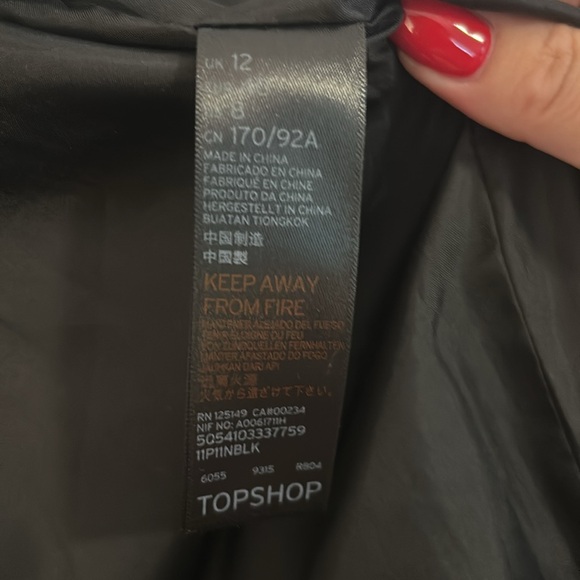 Topshop Faux Leather Jacket in Black - Picture 7 of 8